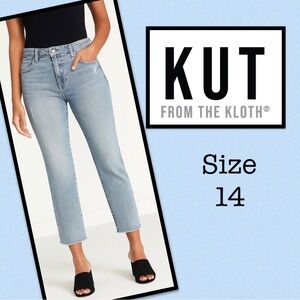Kut From The Cloth High Waisted Crop Jeans Light Wash Size 14 | NWOT